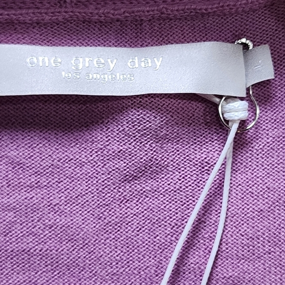 Revolve One Grey Day Lavender Cotton Cashmere Longline Open Front Cardigan Large - Picture 8 of 9
